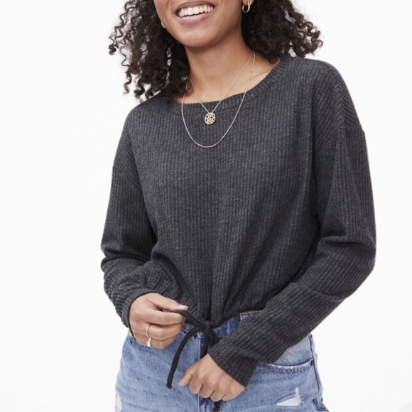 Aeropostale Seriously Soft Cropped Knit Top M 🖤 - Picture 1 of 12